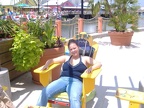 Vicki chillin in the Margaritaville lounge chair